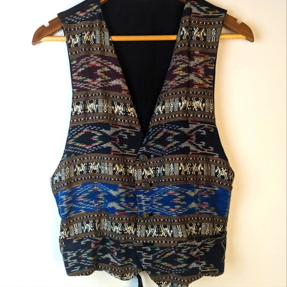 Vintage Aztec Boho Vest - Picture 1 of 5